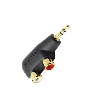 AudioQuest 美國 Hard Mini/RCA Adaptor 3.5立體(公)轉2RCA(母)轉接 公司貨