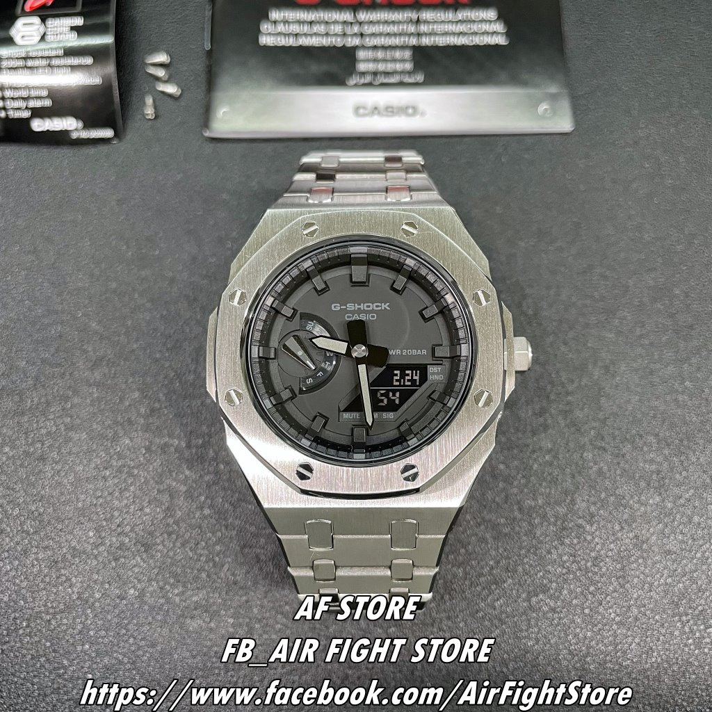 AF Store*G-SHOCK GA-2100改裝 GA-2100-1A1 改裝 七代AP款 不鏽鋼 農家橡樹 7代