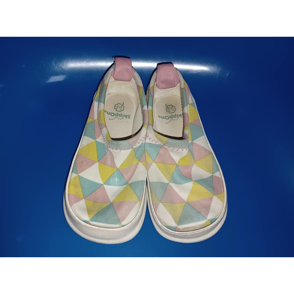 【SkippOn】日本熱銷幼童菱格紋平底休閒鞋／透氣童鞋