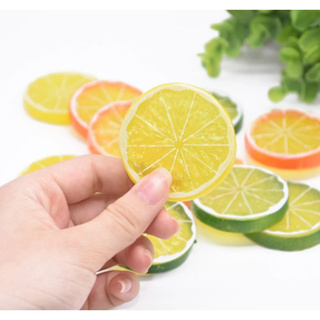 霜月~DIY素材-仿真橙片 檸檬片 柚子片 水果 拍照道具 吊飾 手工diy飾品配件