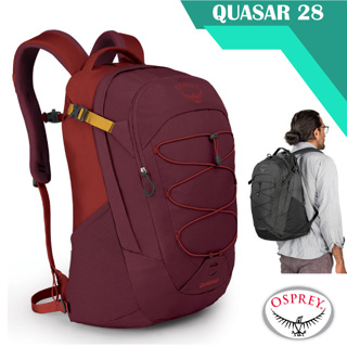 【美國 OSPREY】新款 Quasar 28L 超輕多功能城市休閒背包(附爆音哨+15吋電腦筆電隔間)_鋯石紅