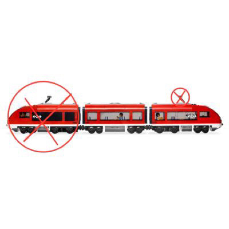®️樂高 LEGO®︎ 7938 ⚠️二手 紅色客運火車 ⚠️無車頭 只有兩節車廂