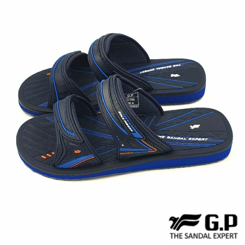 【米蘭鞋都】G.P 阿亮代言 (男) 高彈性 舒適 雙帶 拖鞋 防水 速乾 止滑 G3759M 藍 另有黑色