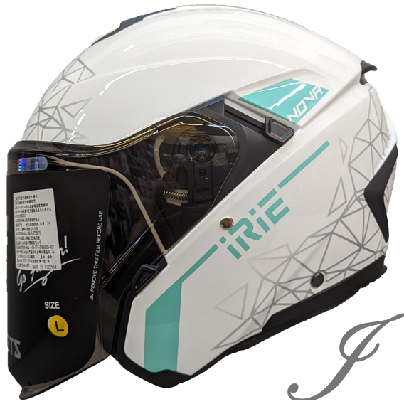 IRIE 安全帽 NOVA 2.0 TRIX BL5 白綠 內墨鏡 義大利 歐盟認證