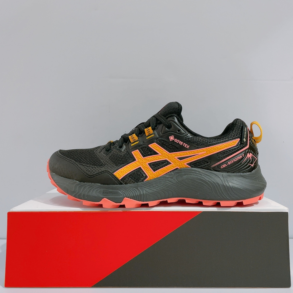 ASICS GEL-SONOMA 7 GTX 女生 黑橘 舒適 透氣 緩震 防水 運動 慢跑鞋 1012B414-003