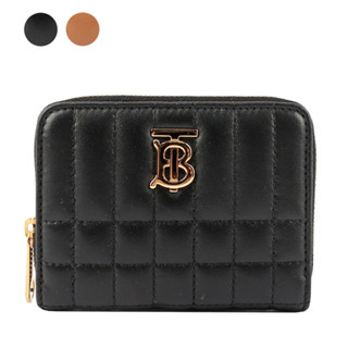 BURBERRY Lola 小羊皮縫線設計ㄇ形拉鍊零錢包(任選) 806237