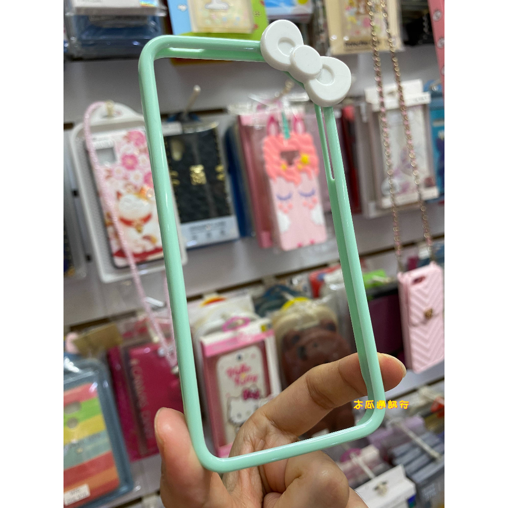APPLE-iPhone5/5S/SE ♥庫存出清♥ 馬卡龍蝴蝶結邊框-冰綠