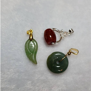 ⇱ 丞靚珠寶 緬甸 天然翡翠A貨 綠貨 甜甜圈 平安扣 帶黃翡 撒金 紅翡 路路通 羽毛 項鍊 吊墜 耳線 出清