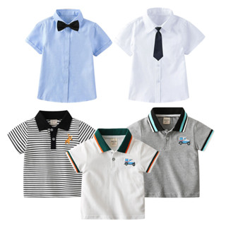 Baby童衣 男童時尚短袖polo衫 夏季兒童短袖翻領上衣 襯衫 畢業襯衫 小花童 短袖襯衫 88684