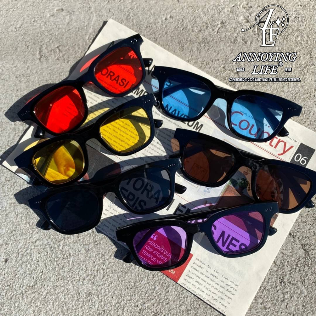 【ANNOYING LIFE】🇰🇷 多色 (9 colors) 穿搭客 必備 質感 半透明 方框 黑框 眼鏡 #A01