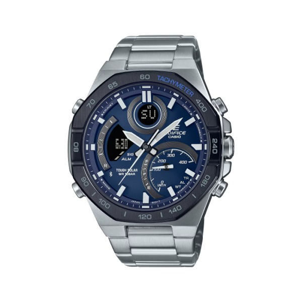 【CASIO EDIFICE】賽車風撞色太陽能藍芽智能腕錶-深海藍/ECB-950DB-2A/台灣總代理公司貨享一年保固