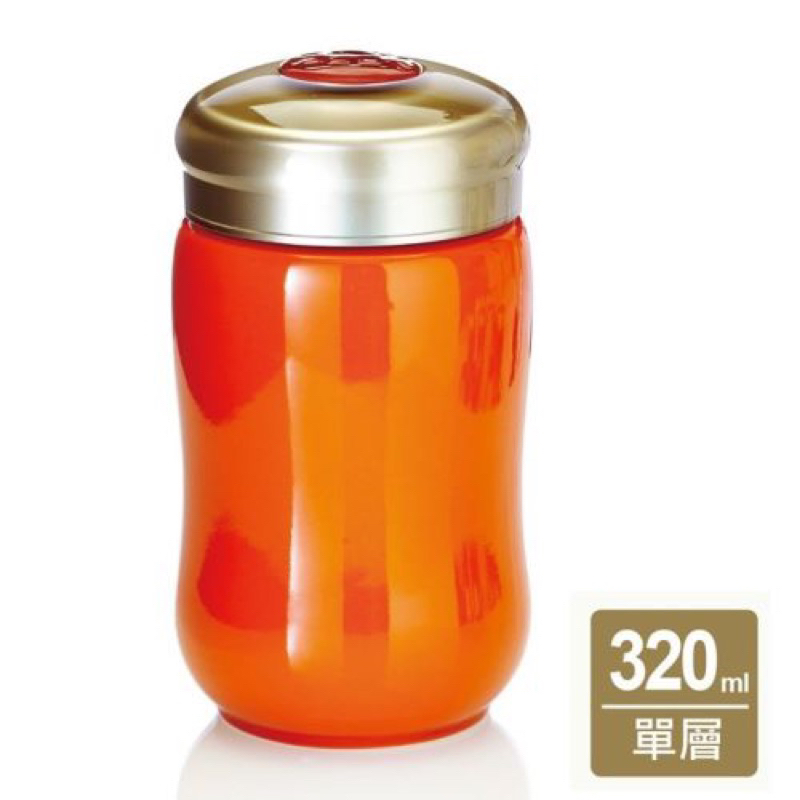 全新現貨【乾唐軒活瓷快樂單層陶瓷隨身杯 320ml(橘紅)】