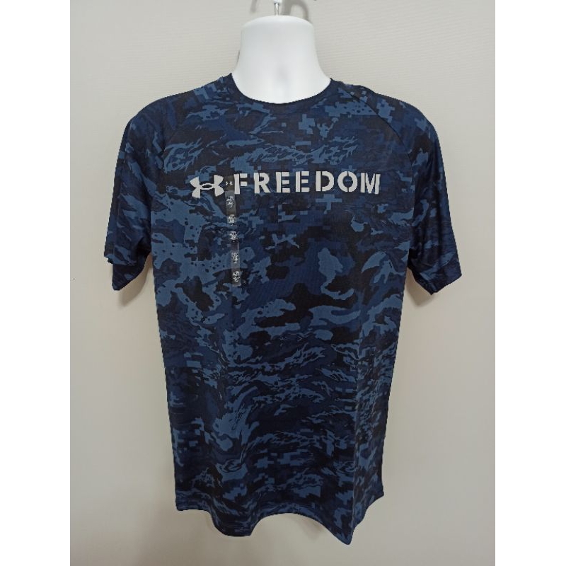 美國帶回 UA Under Armour 安德瑪 1373617 夏季 寬鬆版 排汗衫 100%聚酯纖維 深藍迷彩