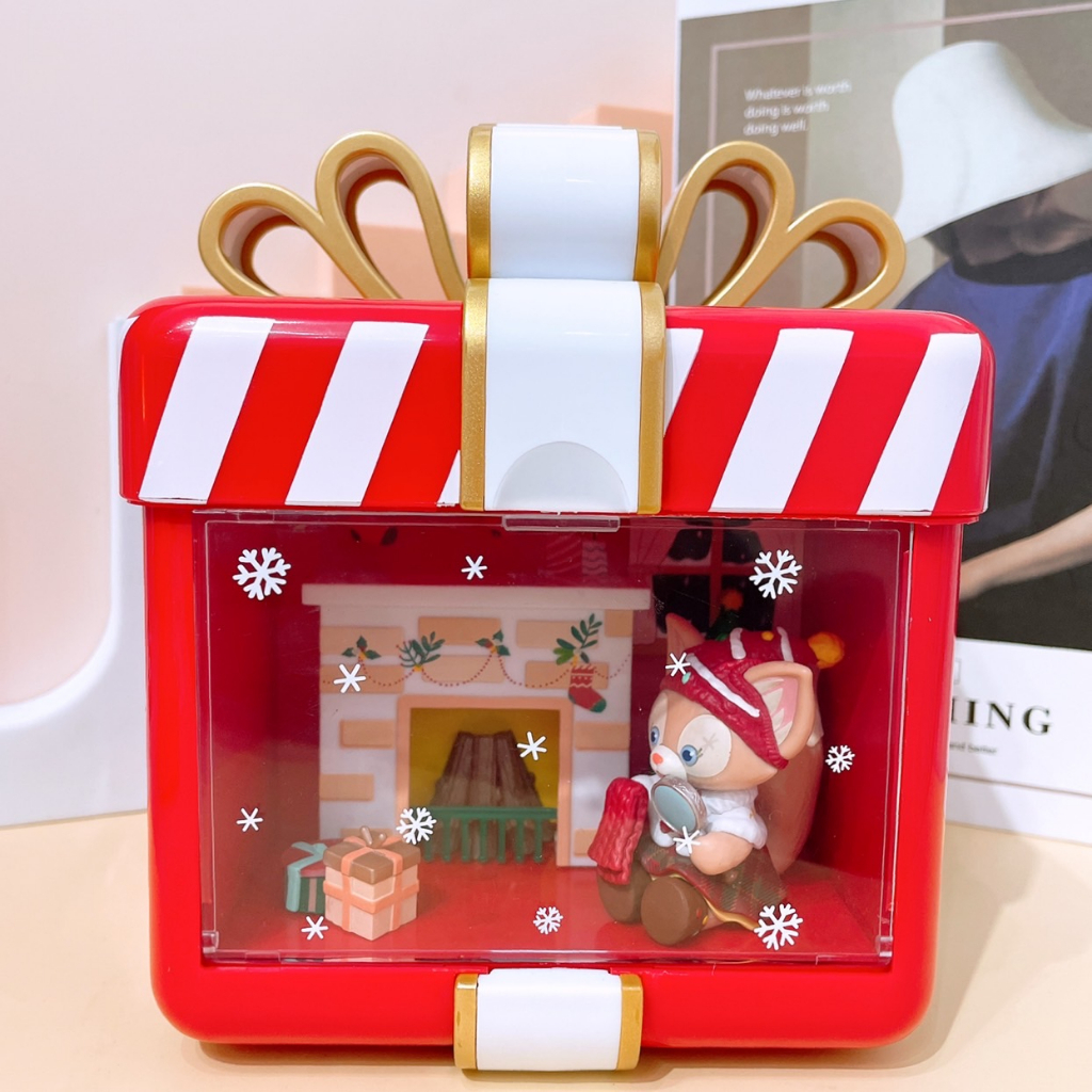 現貨供應 上海 迪士尼 玲娜貝兒 達菲 紅色禮物盒 熊 聖誕限定 爆米花桶 代購 收納桶 史黛拉 畫家貓 烏龜 雪莉枚