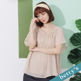 betty’s貝蒂思(21)一字領素面寬版上衣(卡其)