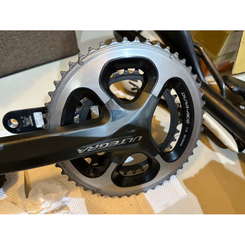 dura ace 9000 功率左腿+50T齒片+6800 34T齒片右腿組