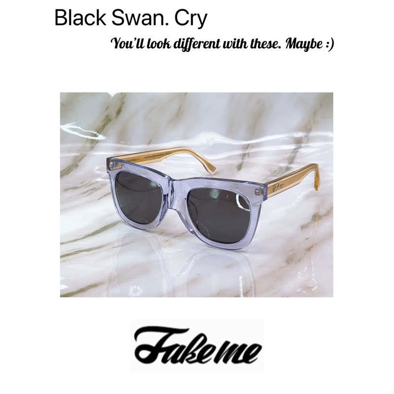【本閣】Fakeme black swan 韓國名牌透明色大方粗膠框太陽眼鏡 Factory900 蝙蝠俠面具造型