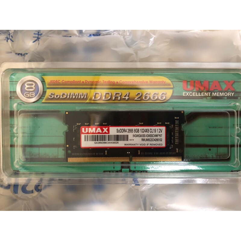 UMAX 力晶  DDR4  2666 8GB 1024*8 記憶體 筆電記憶體