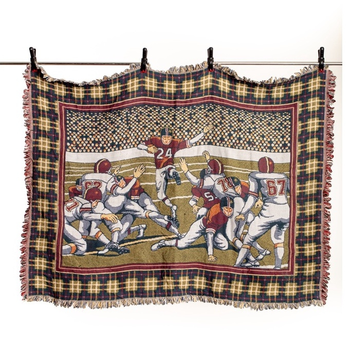 Football Rug  美式足球針織毯 二手 古著 Vintage Homedecor 地墊 地毯 掛毯