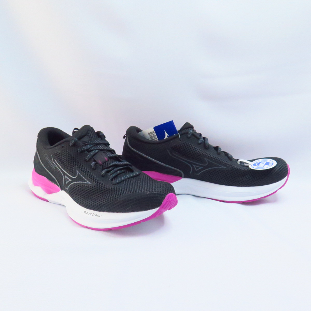 Mizuno WAVE REVOLT 3 女款 J1GD238521 慢跑鞋 3E楦 黑x粉白【iSport愛運動】