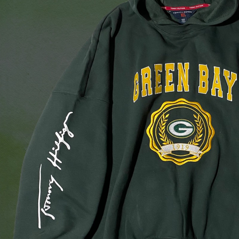 「滾青店」NFL GreenBay Packers x TommyHilfiger 聯名款 Oversized長袖帽t