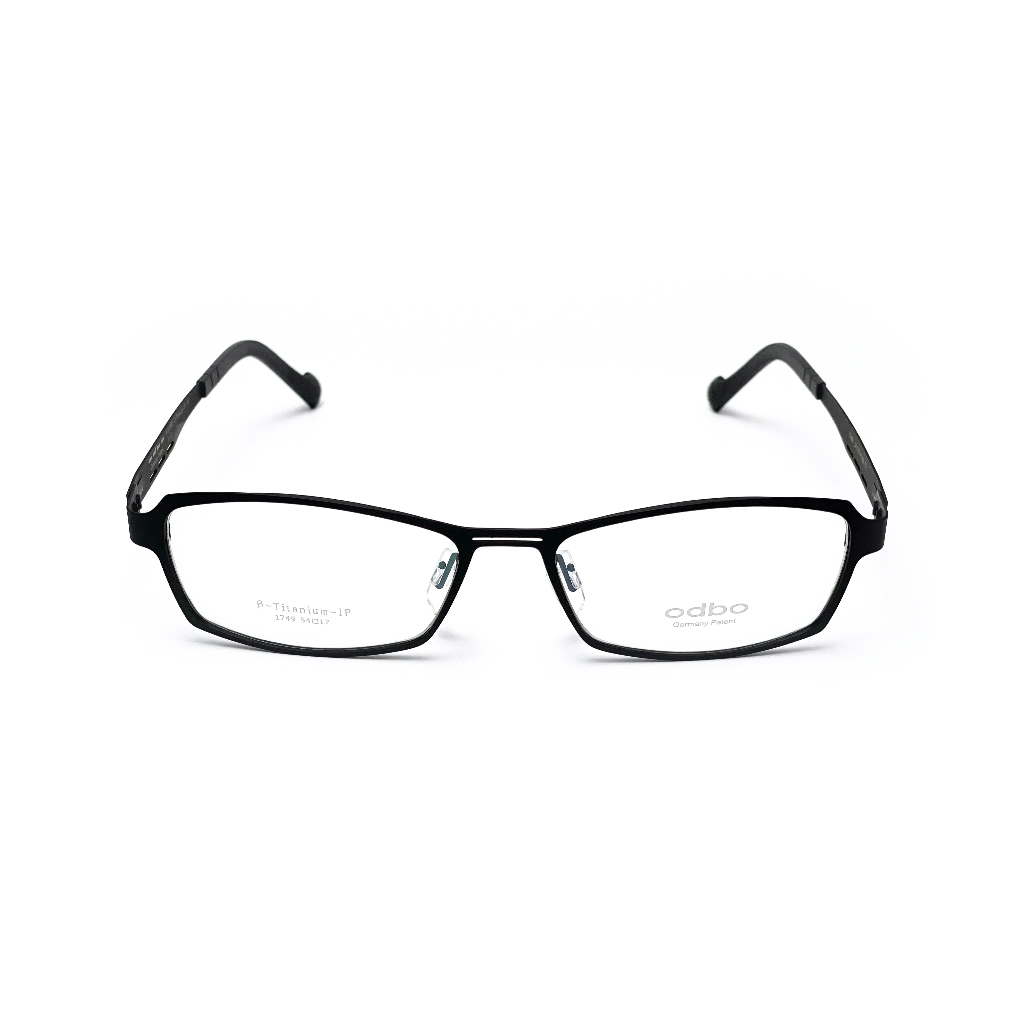 【全新特價】odbo 鈦金屬光學眼鏡鏡框 1749 C1 消光黑 輕量化無螺絲設計