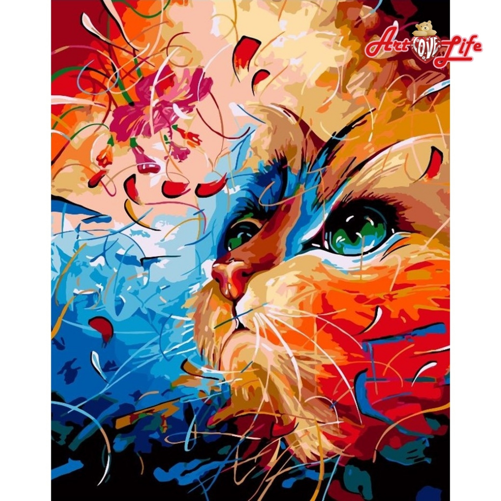 ArtLife 藝術生活 現貨 DIY 數字 油畫 彩繪 50484彩色貓 50x65cm
