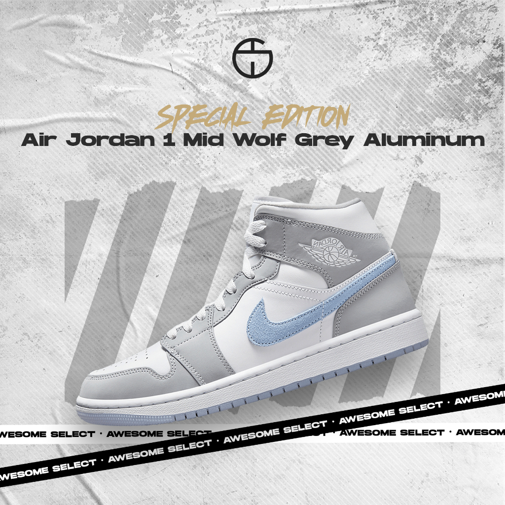 奧升嚴選 • Air Jordan 1 Mid Wolf Grey Aluminum 狼灰 冰藍 BQ6472-105