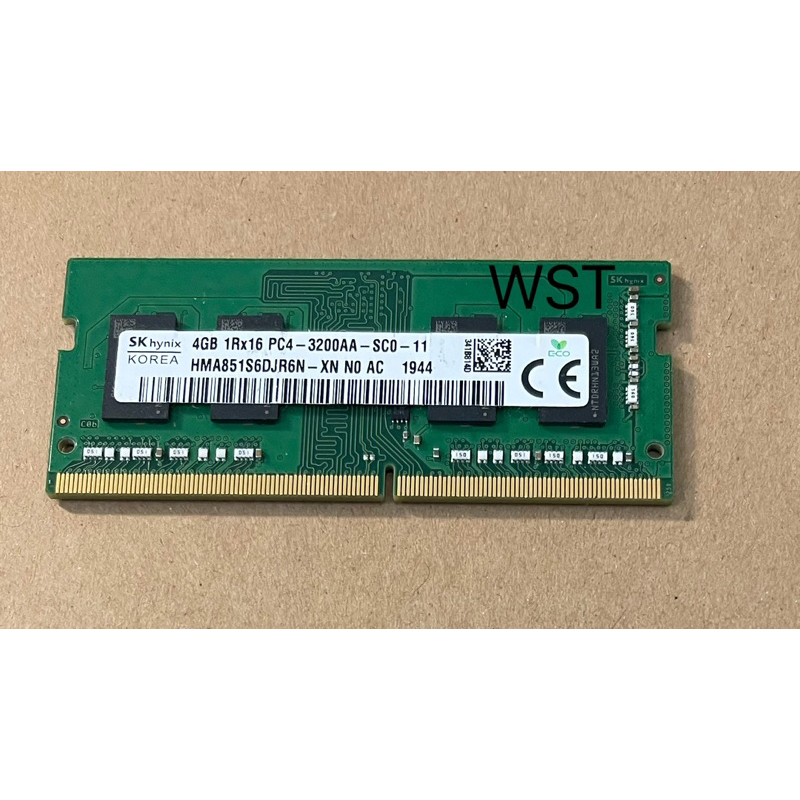 DDR4 4G 1Rx16 PC4 3200 NB 筆電 專用記憶體 原裝原廠 拆機良品