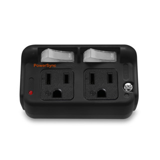 PowerSync群加 3P 2開2插防雷擊節能壁插-黑色 TC2S0N