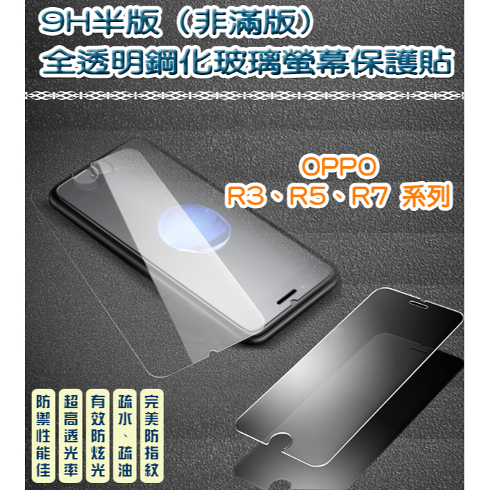 OPPO 非滿版 全透明鋼化玻璃貼 保護貼　OPPO R3 R5 R7 R7S R7+