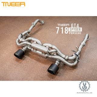 【YGAUTO】TNEER｜PORSCHE 保時捷｜718 Spyder｜Cat-Back｜電子閥門系統｜中尾段排氣管
