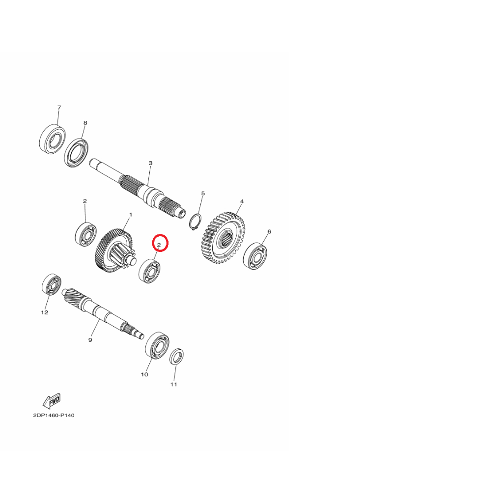 YAMAHA 原廠 新勁戰 六代 BWS 七期 FOCRE 2.0 AUGUR 軸承 料號：93306-302YW