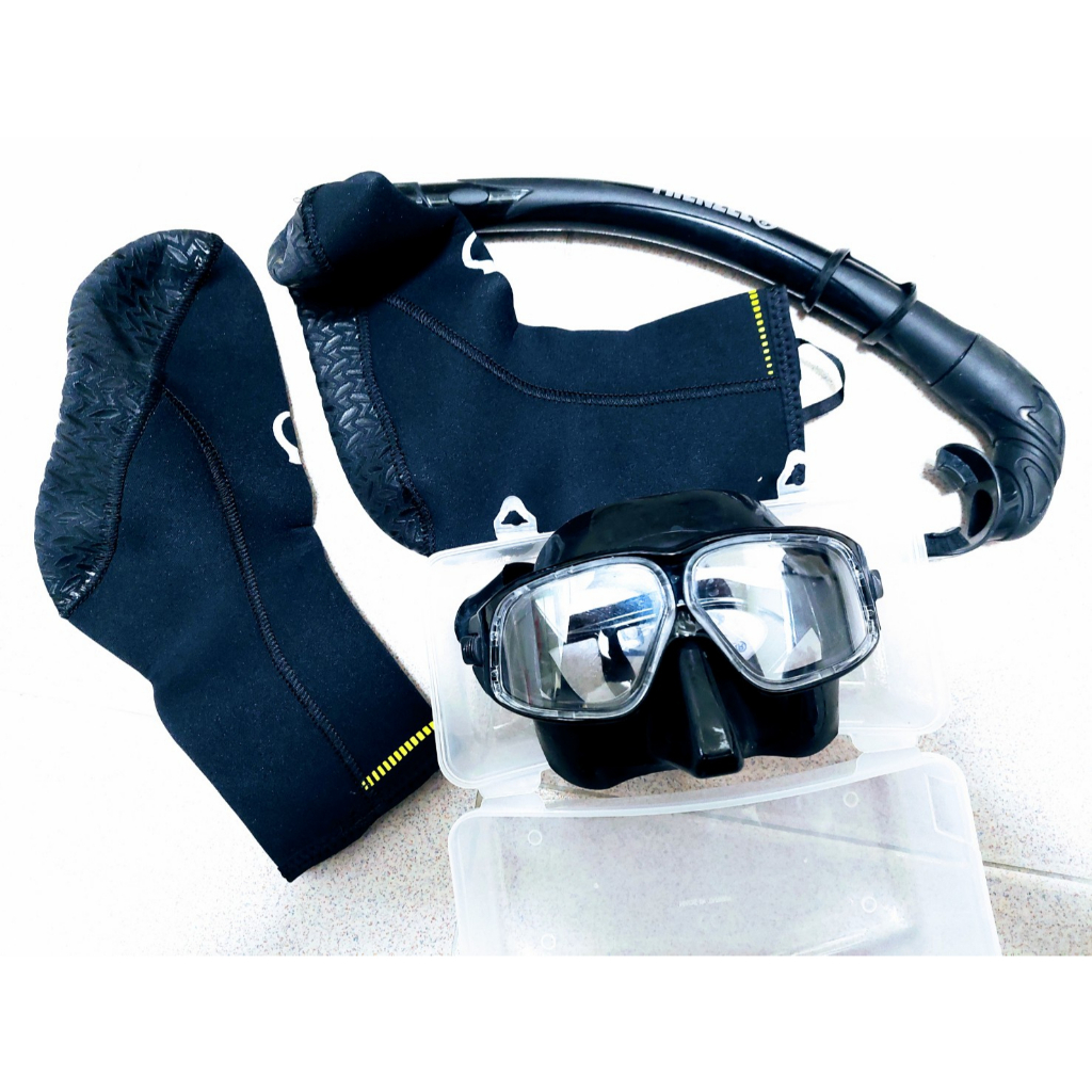 【二手】Topis 面鏡 呼吸管 迪卡儂 潛水襪 自潛 自由潛水