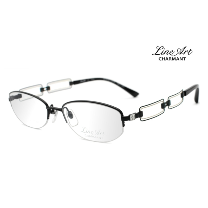 CHARMANT XL2058 日本夏蒙眼鏡｜純鈦超輕黑色商務氣質半框眼鏡 女生品牌眼鏡框【幸子眼鏡】