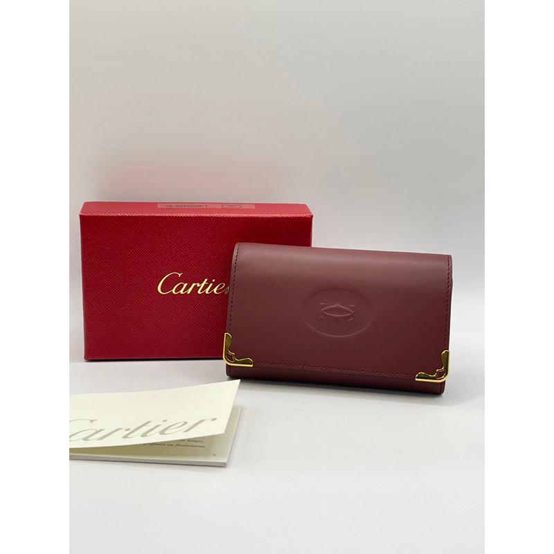 【Cartier 】 全新未使用Must de Cartier 經典波爾多紅鑰匙圈