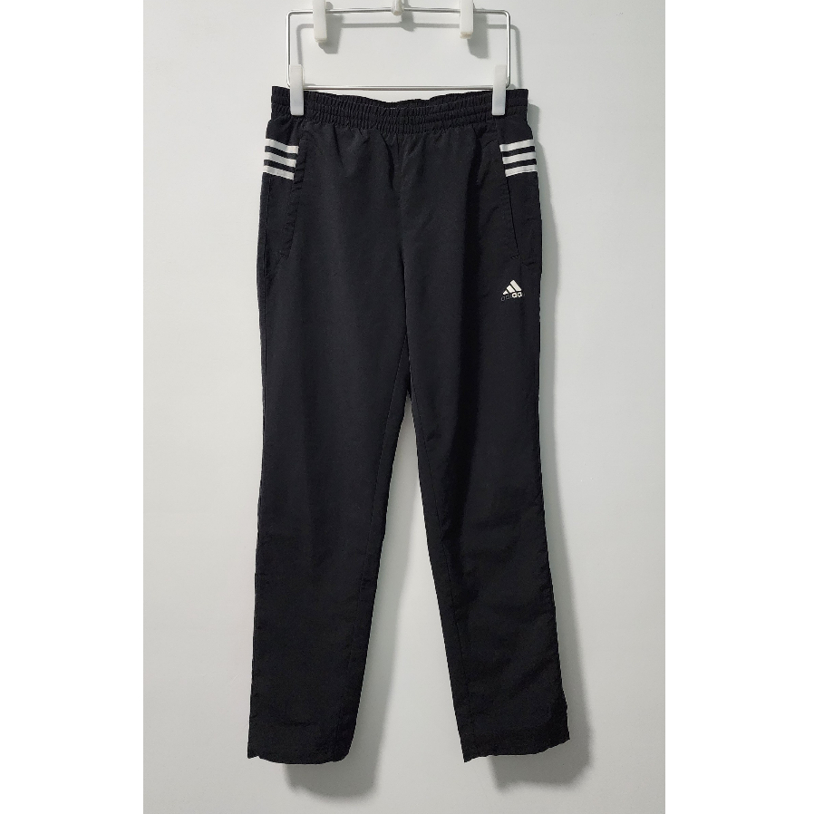 Adidas 愛迪達 三條線 黑色 Climalite 吸濕排汗科技 防風 保暖 運動 修身 綁帶 長褲