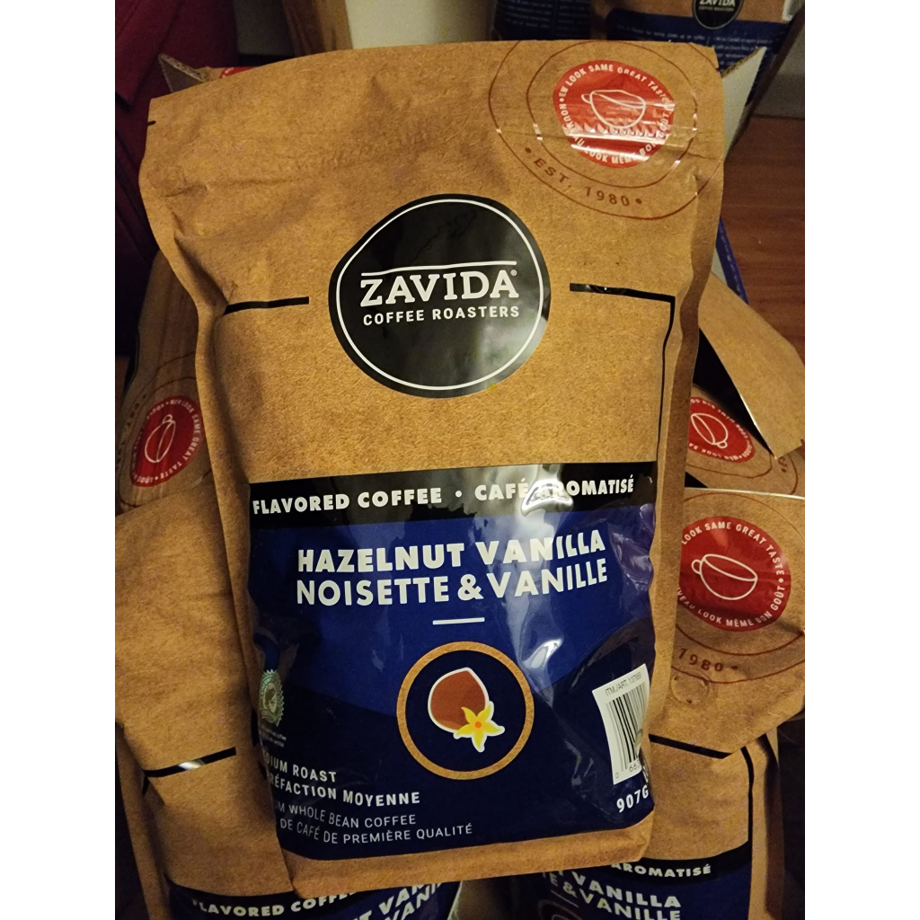 ((現貨))加拿大 ZAVIDA 雅菲達 大包裝 榛果香草 咖啡豆  907g 加拿大代購