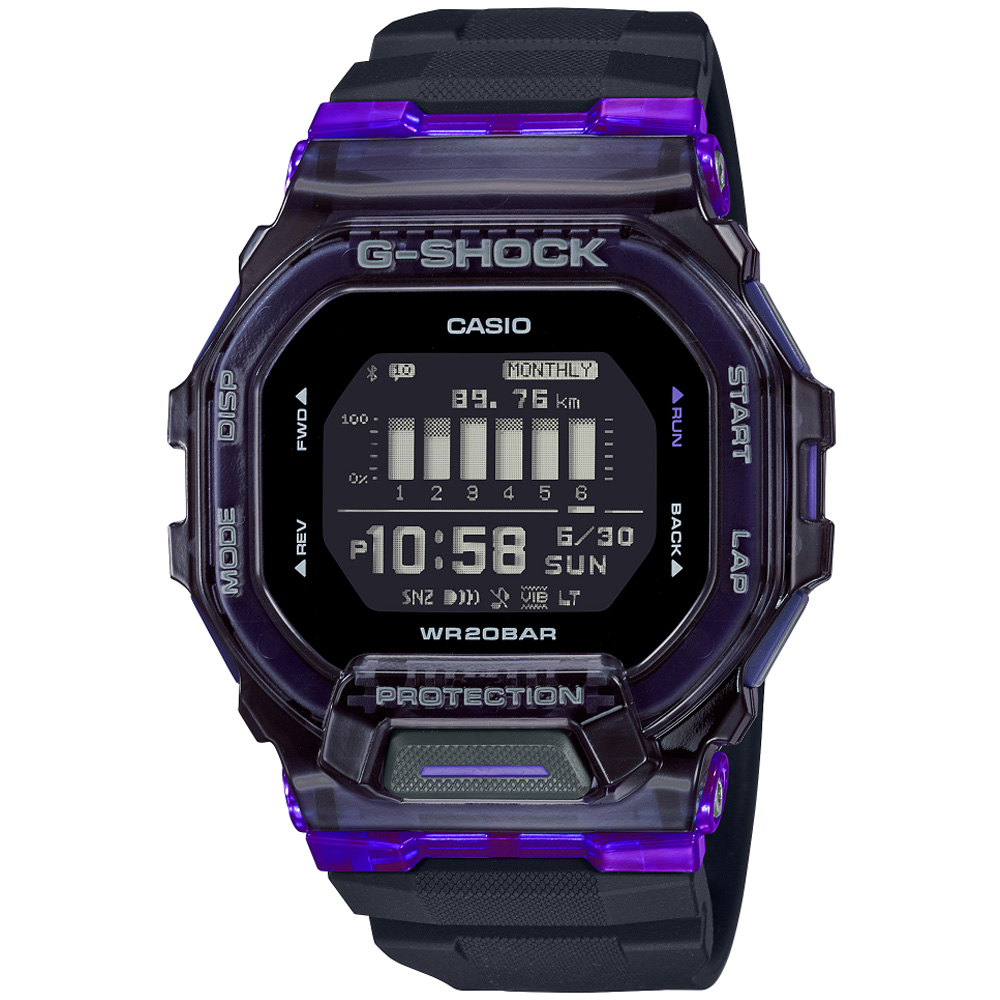 【CASIO】卡西歐 G-SHOCK 藍牙連線 方形運動電子腕錶 GBD-200SM-1A6 台灣卡西歐保固一年