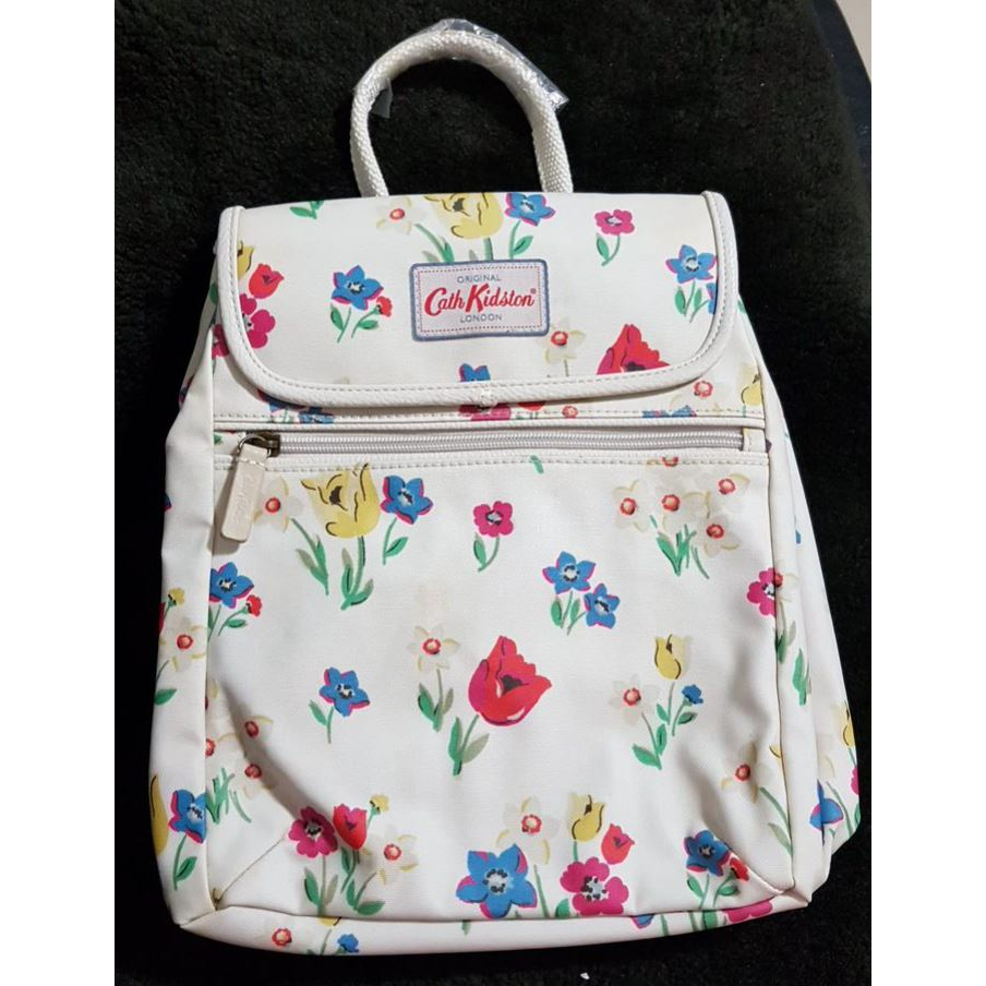 英國品牌 Cath Kidston 防潑水 小花後背包  可手提 二手