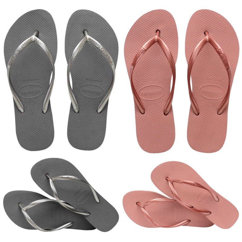 🛒阿妮🛒 巴西人字拖Havaianas 女款 Slim flatform2公分厚底/灰/ 番紅花粉