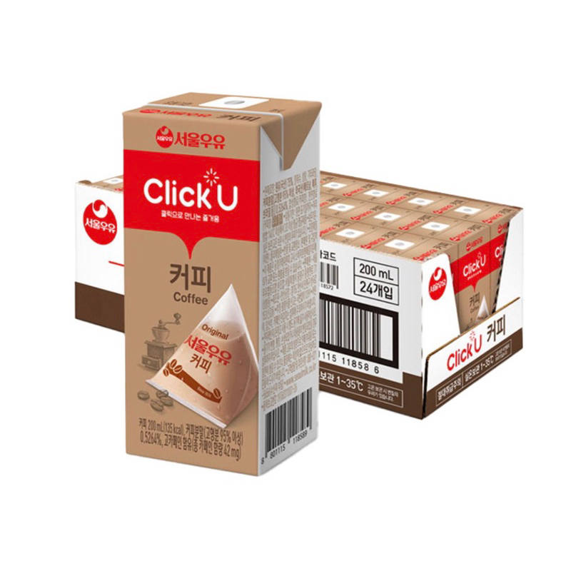 《92小舖》最便宜!!💜 韓國 Click U 首爾牛奶咖啡 💜