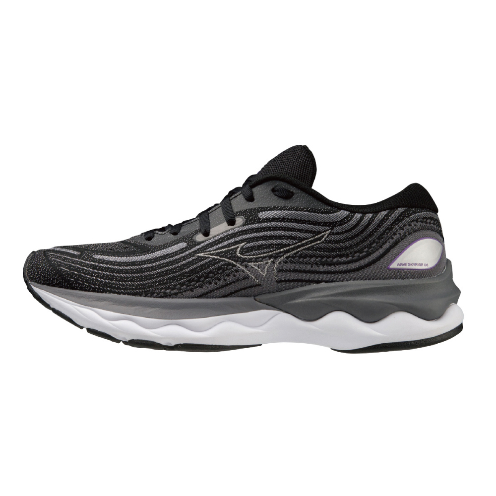 MIZUNO 美津濃 WAVE SKYRISE 4 慢跑鞋 女款 黑紫 J1GD230922