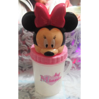 正版﹝Disney﹞授權※Mickey Mouse米老鼠/米奇※【米妮立體頭型水壺蓋造型】水壺/造型杯(350cc)