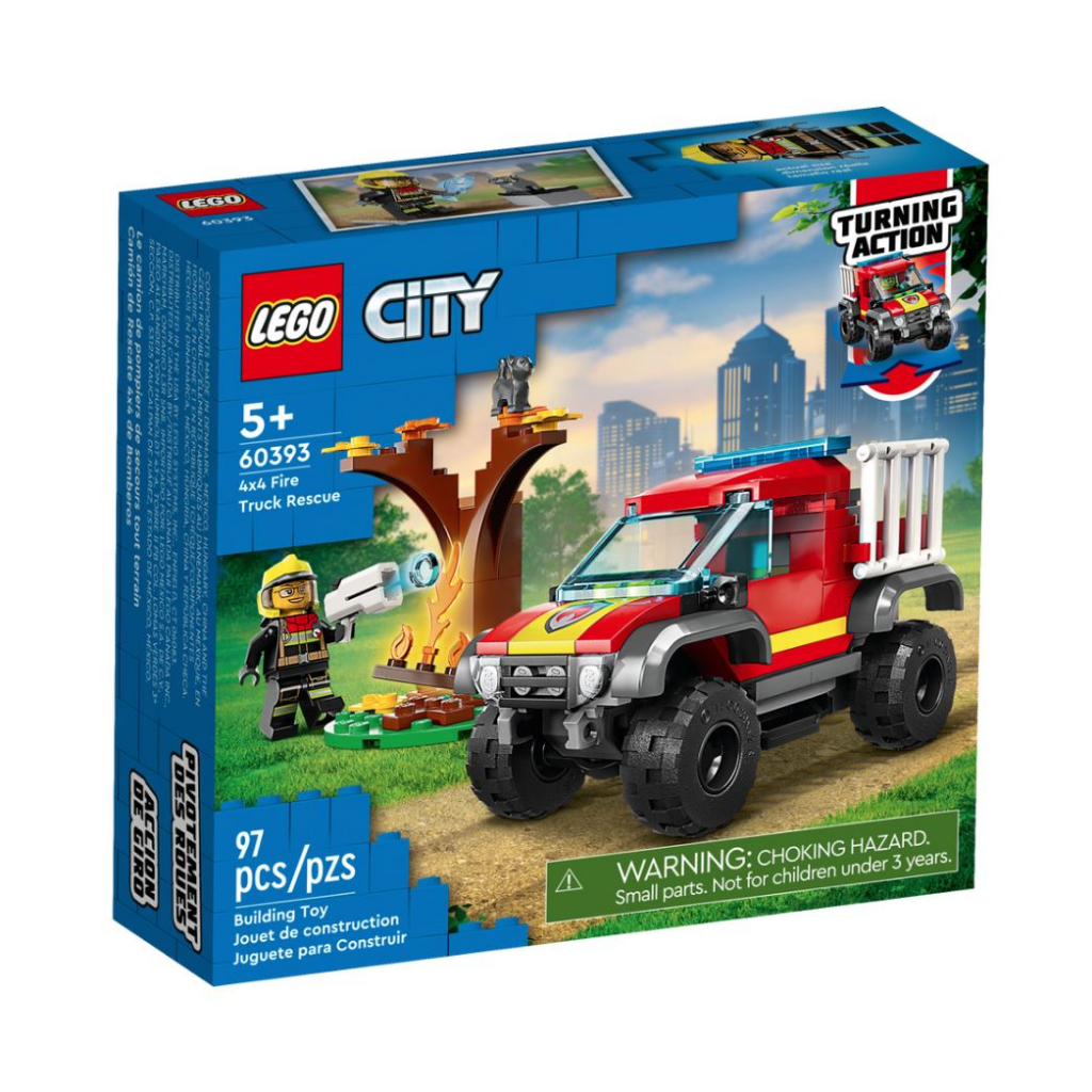 &lt;積木總動員&gt;LEGO 樂高 60393 City系列 4x4 消防車救援 97pcs 外盒:15.5*14*4.5cm