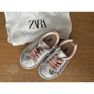 二手出清！Zara閃亮亮銀色休閒鞋（20號）週歲 生日