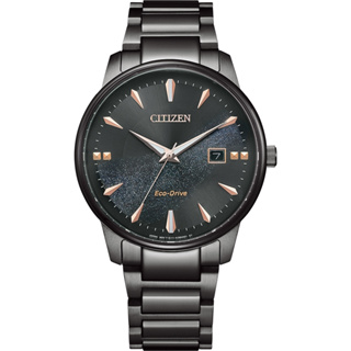 CITIZEN 星辰 亞洲限定款 光動能不鏽鋼腕錶/-銀河黑(BM7595-89E)