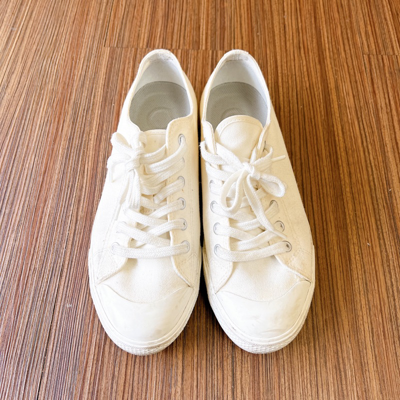 MUJI 無印良品 二手小白鞋 帆布鞋 24.5號
