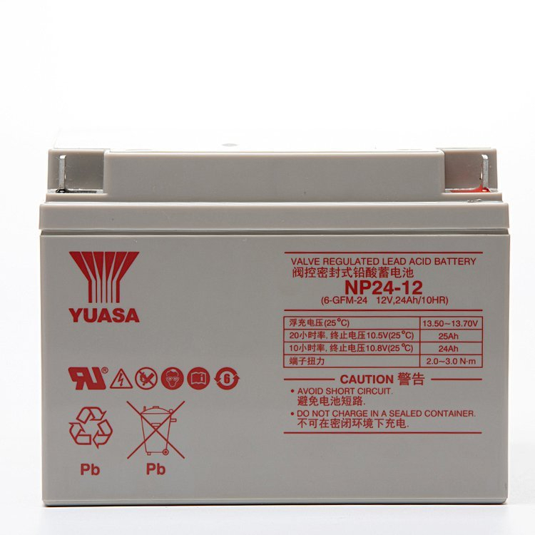 YUASA淺閥控式鉛酸免維護蓄電池12V24AH