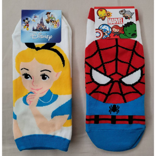 [全新現貨]韓國製 迪士尼公主 Disney 漫威蜘蛛人MARVEL 韓國襪子 腳踝襪子 船型襪 22-26公分可穿
